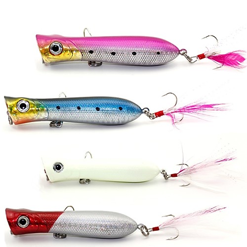 4 pcs Fishing Lures Popper Feathers Floating Bass Trout Pike Bait Casting Other Lure Fishing
4 pcs Fishing Lures Popper Feathers Floating Bass Trout Pike Bait Casting Other Lure Fishing