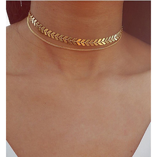 Choker Necklace Pendant Necklace Layered Foxtail chain Double Leaf Ladies Bohemian Vintage European Alloy Silver Gold 30 cm Necklace Jewelry For Party / Evening Gift / Layered Necklace
Choker Necklace Pendant Necklace Layered Foxtail chain Double Leaf Ladies Bohemian Vintage European Alloy Silver Gold 30 cm Necklace Jewelry For Party / Evening Gift / Layered Necklace