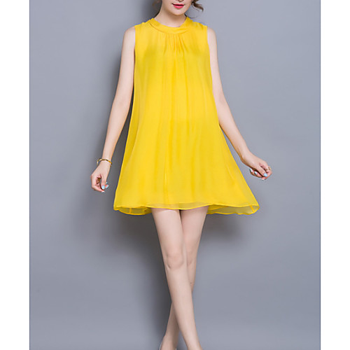 Women's Shift Dress Knee Length Dress Yellow Sleeveless Solid Colored Round Neck S M L XL
Women's Shift Dress Knee Length Dress Yellow Sleeveless Solid Colored Round Neck S M L XL