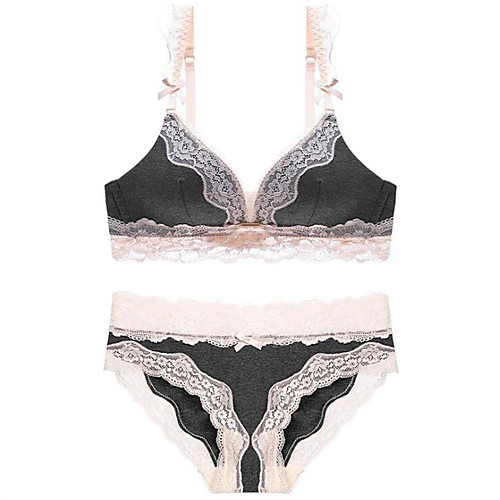 Women's Plus Size Bra & Panty Set Push-up Wireless Lace Bow 3/4 Cup Patchwork Color Block Sexy Daily Blushing Pink
Women's Plus Size Bra & Panty Set Push-up Wireless Lace Bow 3/4 Cup Patchwork Color Block Sexy Daily Blushing Pink