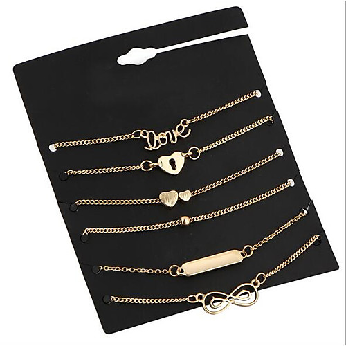 6pcs Women's Chain Bracelet Charm Bracelet Geometrical Heart Ladies Vintage Metal Bracelet Jewelry Gold For Street Date
6pcs Women's Chain Bracelet Charm Bracelet Geometrical Heart Ladies Vintage Metal Bracelet Jewelry Gold For Street Date