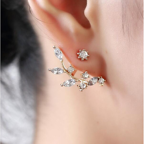 Women's Cubic Zirconia Stud Earrings Jacket Earrings Magic Back Earring Floral / Botanicals Leaf Flower Ladies Sweet Earrings Jewelry Silver / Gold For Street Daily
Women's Cubic Zirconia Stud Earrings Jacket Earrings Magic Back Earring Floral / Botanicals Leaf Flower Ladies Sweet Earrings Jewelry Silver / Gold For Street Daily