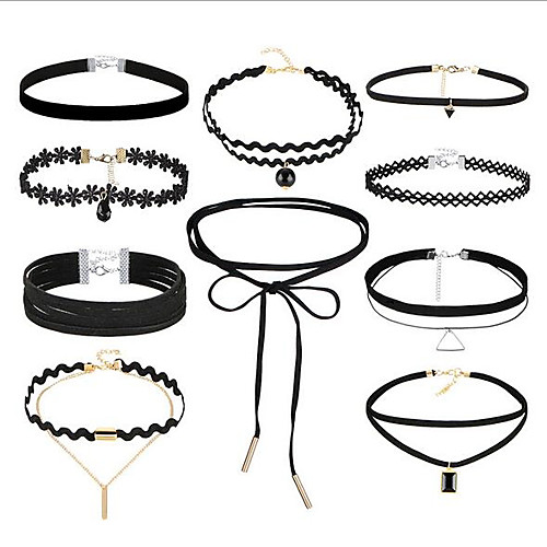 Choker Necklace Tattoo Choker Necklace Women's Stacking Stackable Leather Lace Ladies Vintage Gothic Multi Layer Black 36 cm Necklace Jewelry 10pcs for Street Gift Cosplay Costumes Circle Geometric
Choker Necklace Tattoo Choker Necklace Women's Stacking Stackable Leather Lace Ladies Vintage Gothic Multi Layer Black 36 cm Necklace Jewelry 10pcs for Street Gift Cosplay Costumes Circle Geometric