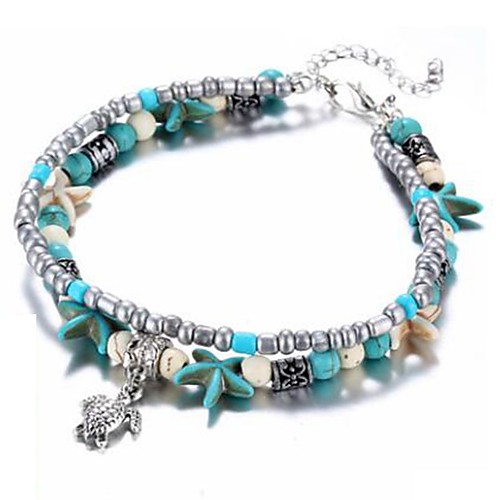 Women's Turquoise Bracelet Pendant Bracelet Turtle Starfish Aquarius Ladies Classic Sweet Alloy Bracelet Jewelry Silver For Daily
Women's Turquoise Bracelet Pendant Bracelet Turtle Starfish Aquarius Ladies Classic Sweet Alloy Bracelet Jewelry Silver For Daily