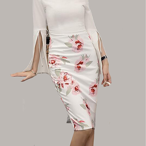 Women's Party Daily Streetwear Plus Size Pencil Skirts Floral Print White / Slim
Women's Party Daily Streetwear Plus Size Pencil Skirts Floral Print White / Slim