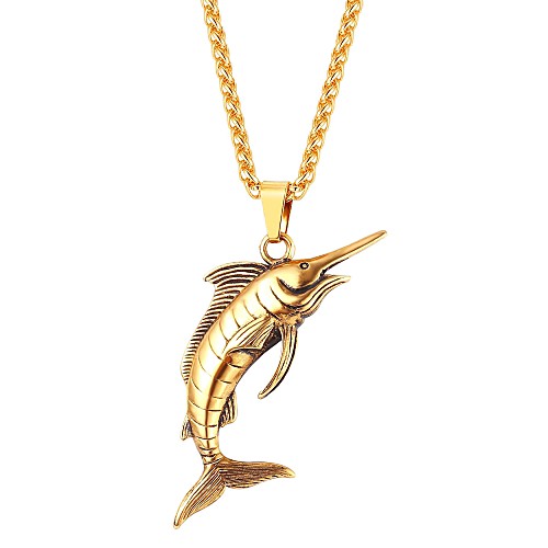 Pendant Necklace Fish Animal Fashion Stainless Steel Gold Black Silver 55 cm Necklace Jewelry For Daily
Pendant Necklace Fish Animal Fashion Stainless Steel Gold Black Silver 55 cm Necklace Jewelry For Daily