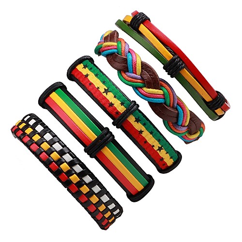 5pcs Leather Bracelet Stack Fashion Leather Bracelet Jewelry Rainbow For Street Ceremony
5pcs Leather Bracelet Stack Fashion Leather Bracelet Jewelry Rainbow For Street Ceremony
