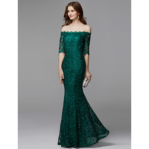 Sheath / Column Chic & Modern Minimalist Elegant Formal Evening Black Tie Gala Dress Off Shoulder Half Sleeve Floor Length Lace with Zipper 2021
Sheath / Column Chic & Modern Minimalist Elegant Formal Evening Black Tie Gala Dress Off Shoulder Half Sleeve Floor Length Lace with Zipper 2021