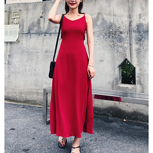 Women's Swing Dress Maxi long Dress Black Red Sleeveless Solid Colored Summer Round Neck Going out Slim S M L / Sexy
Women's Swing Dress Maxi long Dress Black Red Sleeveless Solid Colored Summer Round Neck Going out Slim S M L / Sexy