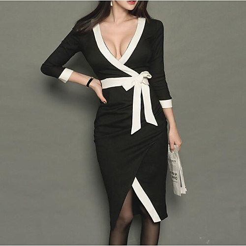 Women's Shift Dress Knee Length Dress Black 3/4 Length Sleeve Black & White Solid Colored Pleated Spring Round Neck Cute Puff Sleeve S M L XL / Cotton / Plus Size / Plus Size / Cotton
Women's Shift Dress Knee Length Dress Black 3/4 Length Sleeve Black & White Solid Colored Pleated Spring Round Neck Cute Puff Sleeve S M L XL / Cotton / Plus Size / Plus Size / Cotton