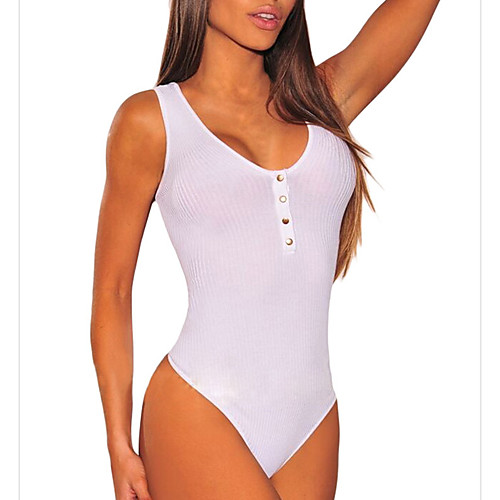 Women's Bodysuit Solid Colored Backless Sleeveless Club Tops Cotton Basic White Black Yellow
Women's Bodysuit Solid Colored Backless Sleeveless Club Tops Cotton Basic White Black Yellow