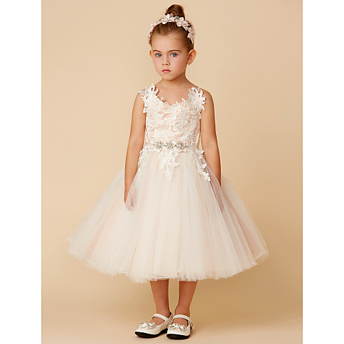 Princess Knee Length Flower Girl Dresses Wedding Lace Sleeveless Spaghetti Strap with Crystal / First Communion
Princess Knee Length Flower Girl Dresses Wedding Lace Sleeveless Spaghetti Strap with Crystal / First Communion