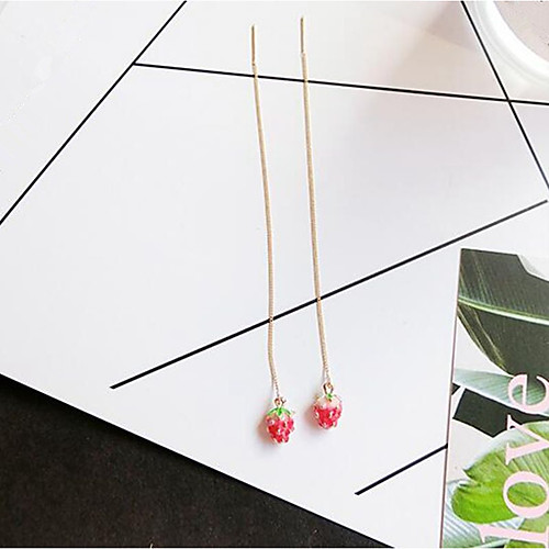 Women's Drop Earrings Long Strawberry Ladies Stylish Classic Earrings Jewelry Gold For Daily 1 Pair
Women's Drop Earrings Long Strawberry Ladies Stylish Classic Earrings Jewelry Gold For Daily 1 Pair