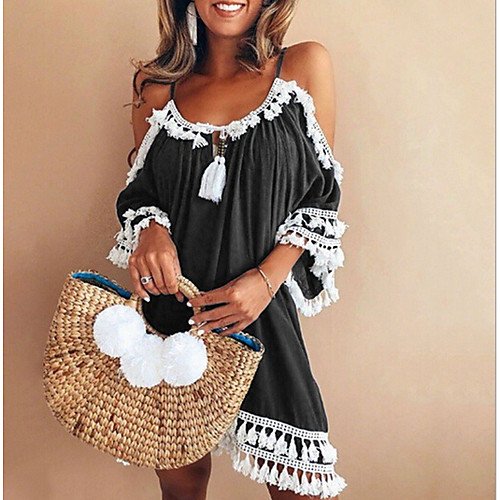 Women's Shirt Dress Short Mini Dress Blue Purple Wine Black Long Sleeve Round Neck Going out Beach Loose Tassel S M L XL XXL 3XL 4XL 5XL
Women's Shirt Dress Short Mini Dress Blue Purple Wine Black Long Sleeve Round Neck Going out Beach Loose Tassel S M L XL XXL 3XL 4XL 5XL