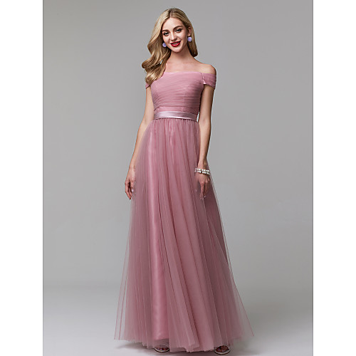 A-Line Minimalist Prom Formal Evening Dress Off Shoulder Short Sleeve Floor Length Tulle with Ruched 2021
A-Line Minimalist Prom Formal Evening Dress Off Shoulder Short Sleeve Floor Length Tulle with Ruched 2021