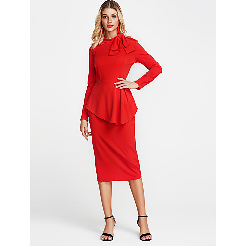 Women's Sheath Dress Short Mini Dress Blue Green Red Long Sleeve Red Solid Colored Bow Fall Crew Neck Going out Skinny Bow S M L XL
Women's Sheath Dress Short Mini Dress Blue Green Red Long Sleeve Red Solid Colored Bow Fall Crew Neck Going out Skinny Bow S M L XL