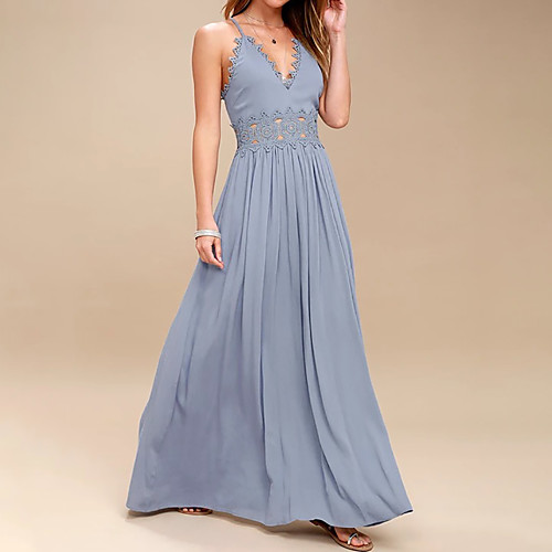 Women's Sheath Dress Maxi long Dress Blue Sleeveless Solid Colored Cut Out Summer V Neck Streetwear Sophisticated Holiday Going out Slim S M L XL XXL / Cotton / Cotton
Women's Sheath Dress Maxi long Dress Blue Sleeveless Solid Colored Cut Out Summer V Neck Streetwear Sophisticated Holiday Going out Slim S M L XL XXL / Cotton / Cotton