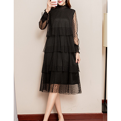 Women's Tunic Midi Dress White Black Beige Long Sleeve Solid Colored Crew Neck Ruffle M L XL XXL
Women's Tunic Midi Dress White Black Beige Long Sleeve Solid Colored Crew Neck Ruffle M L XL XXL