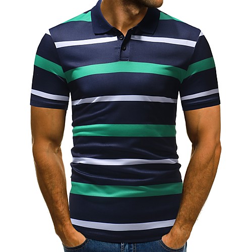 Men's Polo Striped Print Short Sleeve Work Tops Cotton Business Basic Yellow Green
Men's Polo Striped Print Short Sleeve Work Tops Cotton Business Basic Yellow Green
