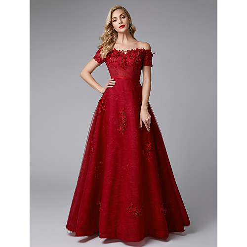 A-Line Chinese Style Elegant Prom Formal Evening Dress Off Shoulder Short Sleeve Floor Length Lace Tulle with Beading Appliques 2021
A-Line Chinese Style Elegant Prom Formal Evening Dress Off Shoulder Short Sleeve Floor Length Lace Tulle with Beading Appliques 2021
