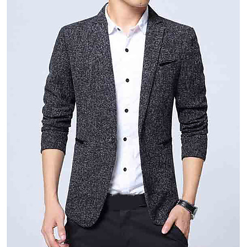 Men's Blazer Daily Work Basic Solid Colored Slim Polyester Men's Suit Blue / Gray / Black - Shirt Collar / Long Sleeve
Men's Blazer Daily Work Basic Solid Colored Slim Polyester Men's Suit Blue / Gray / Black - Shirt Collar / Long Sleeve