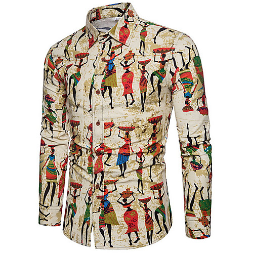 Men's Shirt Cartoon Geometric Tribal Print Long Sleeve Daily Tops Khaki / Spring
Men's Shirt Cartoon Geometric Tribal Print Long Sleeve Daily Tops Khaki / Spring