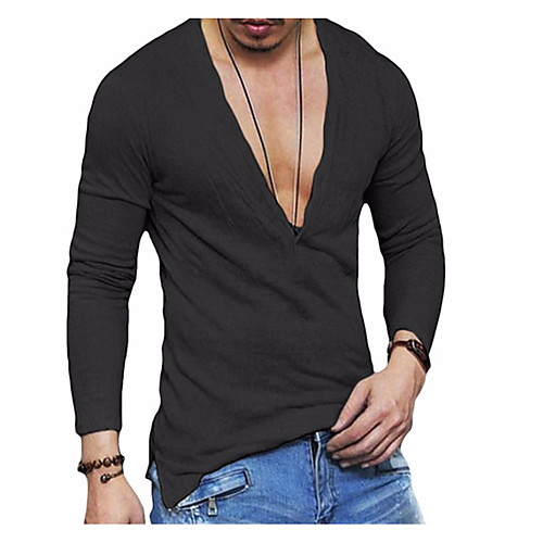 Men's T shirt Shirt Graphic Solid Colored Long Sleeve Daily Tops Linen Basic White Black
Men's T shirt Shirt Graphic Solid Colored Long Sleeve Daily Tops Linen Basic White Black