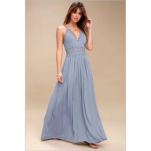 Women's Swing Dress Maxi long Dress Light Blue Sleeveless Solid Colored Summer Deep V S M L XL
Women's Swing Dress Maxi long Dress Light Blue Sleeveless Solid Colored Summer Deep V S M L XL