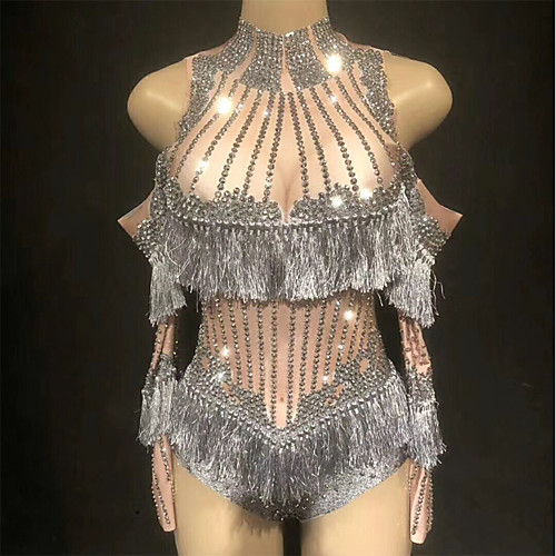 Exotic Dancewear Leotard / Onesie Tassel Crystals / Rhinestones Women's Performance Long Sleeve Spandex
Exotic Dancewear Leotard / Onesie Tassel Crystals / Rhinestones Women's Performance Long Sleeve Spandex
