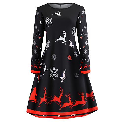 Women's Swing Dress Black Long Sleeve Snowflake Animal Print Spring Summer Round Neck Elegant Vintage Holiday Going out Slim S M L XL XXL / Cotton / Cotton
Women's Swing Dress Black Long Sleeve Snowflake Animal Print Spring Summer Round Neck Elegant Vintage Holiday Going out Slim S M L XL XXL / Cotton / Cotton