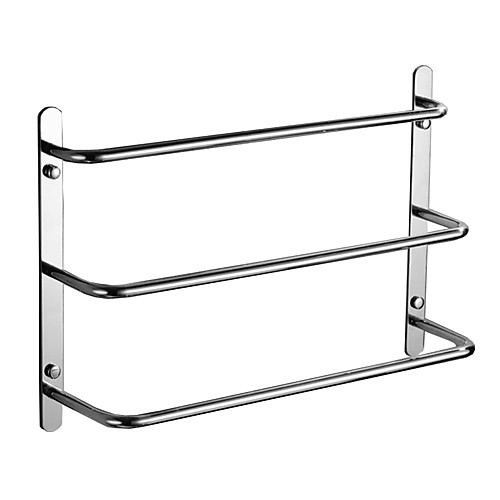 Multilayer Towel Rack Contemporary Stainless Steel Bathroom Shelf with 3-towel Bar Wall Mounted Polished Silvery 1PC
Multilayer Towel Rack Contemporary Stainless Steel Bathroom Shelf with 3-towel Bar Wall Mounted Polished Silvery 1PC