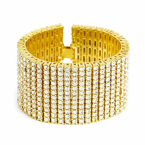 Men's AAA Cubic Zirconia Tennis Bracelet Bracelet Classic Ribbon Gypsophila Statement Stylish Hyperbole Iced Out Alloy Bracelet Jewelry Silver / Gold / Black For Club Bar
Men's AAA Cubic Zirconia Tennis Bracelet Bracelet Classic Ribbon Gypsophila Statement Stylish Hyperbole Iced Out Alloy Bracelet Jewelry Silver / Gold / Black For Club Bar