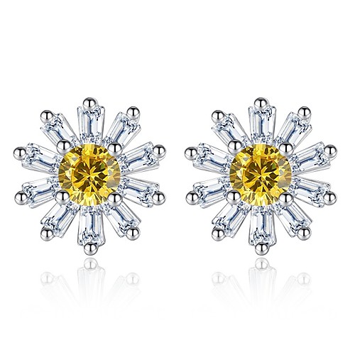 Women's Cubic Zirconia Stud Earrings Classic Stylish Flower Ladies Basic Fashion Earrings Jewelry Silver For Daily Ceremony 1 Pair
Women's Cubic Zirconia Stud Earrings Classic Stylish Flower Ladies Basic Fashion Earrings Jewelry Silver For Daily Ceremony 1 Pair