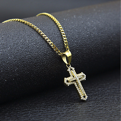 Men's Cubic Zirconia Pendant Necklace Chain Necklace Stylish Cuban Link franco chain Cross Faith Stylish European Hip-Hop Hip Hop Rhinestone Steel Stainless Gold 60 cm Necklace Jewelry 1pc For Street
Men's Cubic Zirconia Pendant Necklace Chain Necklace Stylish Cuban Link franco chain Cross Faith Stylish European Hip-Hop Hip Hop Rhinestone Steel Stainless Gold 60 cm Necklace Jewelry 1pc For Street