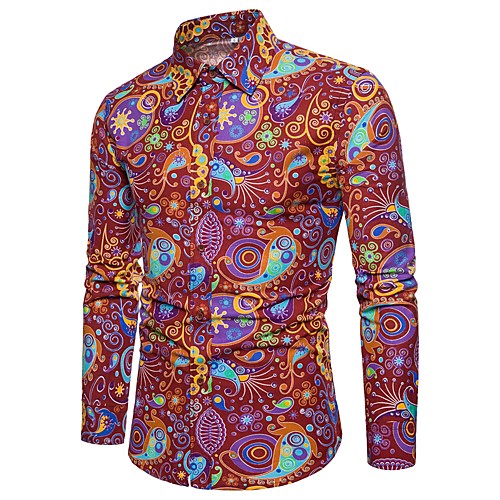 Men's Shirt Paisley Tribal Plus Size Print Long Sleeve Daily Slim Tops Basic Vintage Streetwear Yellow Khaki Black / Club
Men's Shirt Paisley Tribal Plus Size Print Long Sleeve Daily Slim Tops Basic Vintage Streetwear Yellow Khaki Black / Club