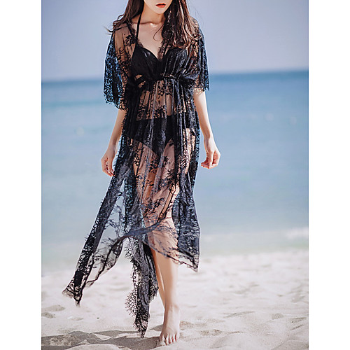 Women's Maxi long Dress White Black Half-Sleeve Black Solid Colored Lace Summer Deep V Holiday Beach Lace One-Size / Cotton / Cotton
Women's Maxi long Dress White Black Half-Sleeve Black Solid Colored Lace Summer Deep V Holiday Beach Lace One-Size / Cotton / Cotton