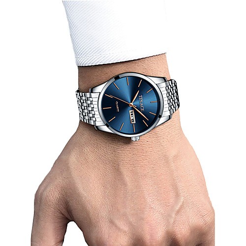 

Men's Dress Watch Wrist Watch Analog Quartz Luxury Calendar / date / day Chronograph Creative / One Year / Stainless Steel / Stainless Steel