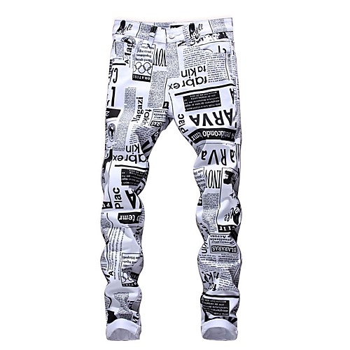 Men's Streetwear Slim Going out Chinos Pants Letter Full Length Print White Black Rainbow / Spring / Fall
Men's Streetwear Slim Going out Chinos Pants Letter Full Length Print White Black Rainbow / Spring / Fall