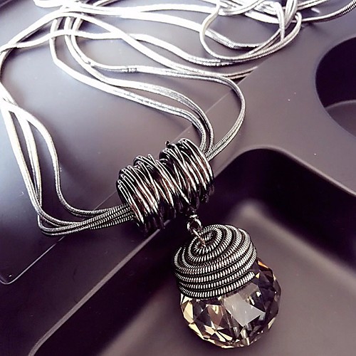 Women's Crystal Pendant Necklace Long Necklace Link / Chain Wire Wrap Ladies European Hyperbole Alloy Silver Blue Pointed Gray Pointed Black Drop Gray Drop 60 cm Necklace Jewelry 1pc For Club Bar
Women's Crystal Pendant Necklace Long Necklace Link / Chain Wire Wrap Ladies European Hyperbole Alloy Silver Blue Pointed Gray Pointed Black Drop Gray Drop 60 cm Necklace Jewelry 1pc For Club Bar