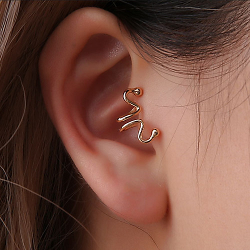 Women's Clip on Earring Twisted cuff Creative Letter Ladies Simple Fashion Korean Small Cute Earrings Jewelry Silver / Gold / Black For Party / Evening Gift Club 1pc
Women's Clip on Earring Twisted cuff Creative Letter Ladies Simple Fashion Korean Small Cute Earrings Jewelry Silver / Gold / Black For Party / Evening Gift Club 1pc