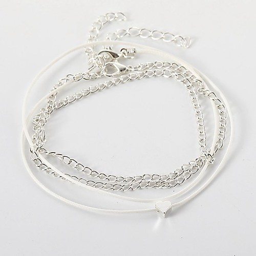 Women's Layered Classic Ankle Bracelet Leather Sweet Heart Ladies Stylish Classic Anklet Jewelry Silver For Daily
Women's Layered Classic Ankle Bracelet Leather Sweet Heart Ladies Stylish Classic Anklet Jewelry Silver For Daily
