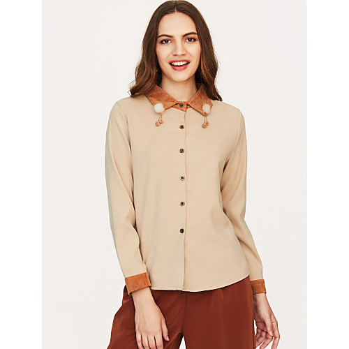 Women's Shirt Solid Colored Long Sleeve Daily Tops Basic White Blushing Pink Beige
Women's Shirt Solid Colored Long Sleeve Daily Tops Basic White Blushing Pink Beige