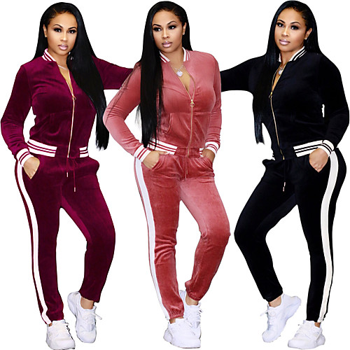 Women's High Waist Tracksuit Sweatsuit Track Pants Track Jacket Clothing Suit Velour Winter Yoga Fitness Gym Workout Running Thermal Warm Breathable Soft Sport Stripes Pink / Long Sleeve / Stretchy
Women's High Waist Tracksuit Sweatsuit Track Pants Track Jacket Clothing Suit Velour Winter Yoga Fitness Gym Workout Running Thermal Warm Breathable Soft Sport Stripes Pink / Long Sleeve / Stretchy