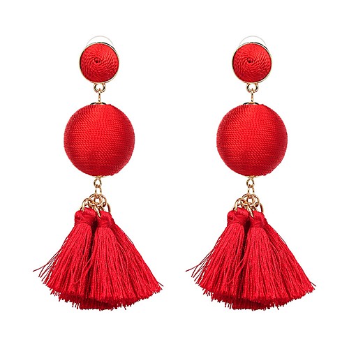 Women's Hoop Earrings Tassel Stylish Ball Ladies Punk Rococo Casual / Sporty Earrings Jewelry Purple / Red / Green For Ceremony Valentine 1 Pair
Women's Hoop Earrings Tassel Stylish Ball Ladies Punk Rococo Casual / Sporty Earrings Jewelry Purple / Red / Green For Ceremony Valentine 1 Pair