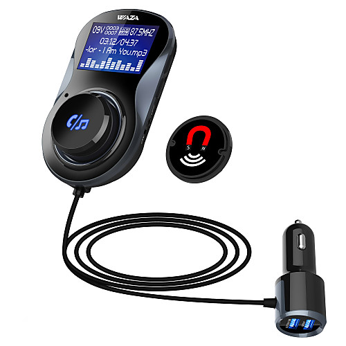 WAZA BT01 Bluetooth 4.1 Car Handsfree Bluetooth kit FM transmitter MP3 player with dual USB charger QC3.0 support TF card
WAZA BT01 Bluetooth 4.1 Car Handsfree Bluetooth kit FM transmitter MP3 player with dual USB charger QC3.0 support TF card