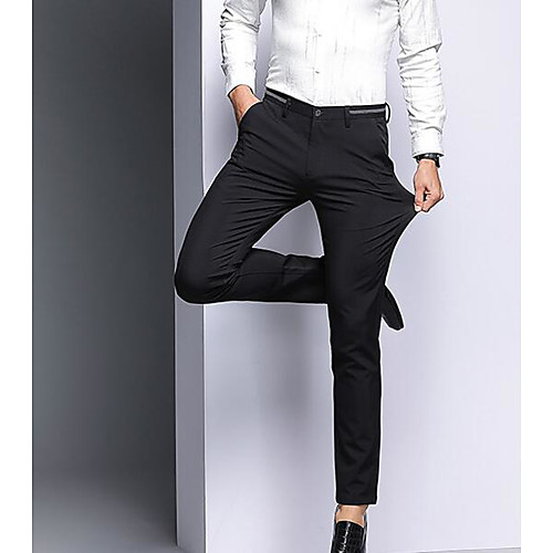 Men's Basic Daily Dress Pants Pants Solid Colored Full Length High Waist Black Blue
Men's Basic Daily Dress Pants Pants Solid Colored Full Length High Waist Black Blue