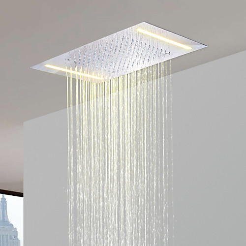 500360 Chrome Shower Faucets Rain Mixer 304 Stainless Steel LED Shower Head Ceiling Mounted, Luxury Rainfall Shower Head System With 110V~220V Alternating Water OFF Switch Control Energy Saving LED
500360 Chrome Shower Faucets Rain Mixer 304 Stainless Steel LED Shower Head Ceiling Mounted, Luxury Rainfall Shower Head System With 110V~220V Alternating Water OFF Switch Control Energy Saving LED