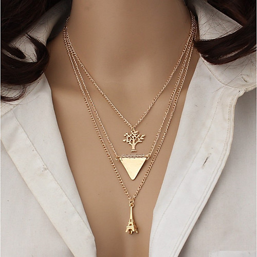 Women's Layered Necklace Layered Tower Tree of Life Eiffel Tower life Tree Ladies Romantic Alloy Gold 37/42/50 cm Necklace Jewelry 1pc For Daily
Women's Layered Necklace Layered Tower Tree of Life Eiffel Tower life Tree Ladies Romantic Alloy Gold 37/42/50 cm Necklace Jewelry 1pc For Daily