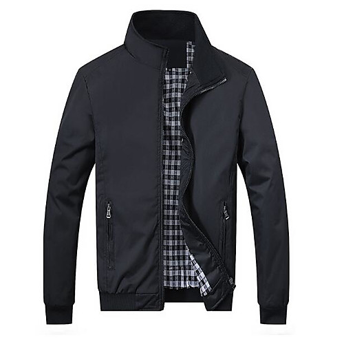 Men's Going out Spring & Fall Regular Jacket, Color Block Round Neck Long Sleeve Polyester Blue / Black
Men's Going out Spring & Fall Regular Jacket, Color Block Round Neck Long Sleeve Polyester Blue / Black