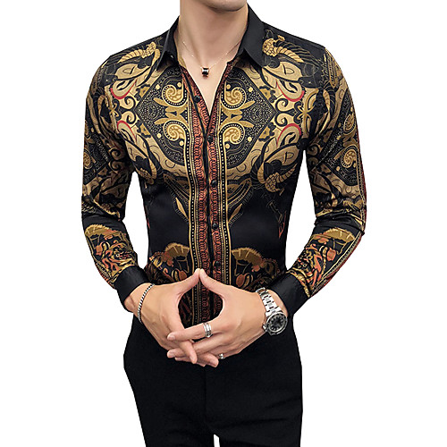 Men's Shirt Tribal Long Sleeve Party Slim Tops Vintage Classic Collar Brown / Fall / Work / Club
Men's Shirt Tribal Long Sleeve Party Slim Tops Vintage Classic Collar Brown / Fall / Work / Club